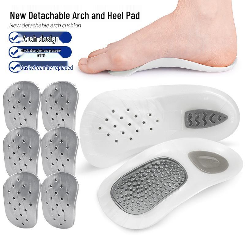 Breathable Detachable Arch Support Insoles for Flat Feet