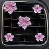 5pcs/Set Fresh Peach Blossom Decoration Car Air Vent Clip, Car Air Freshener Decor
