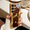 Luxury Gilded Stallion Electroplated Golden Phone Case For Samsung S22 Ultra S21 S20 FE S23Plus S24 S25 S26 Note10 20 Back Cover