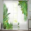 Tropical Flowers And Leaves Sheer Curtains For Bedroom Living Room Kitchen Window Voile Tulle