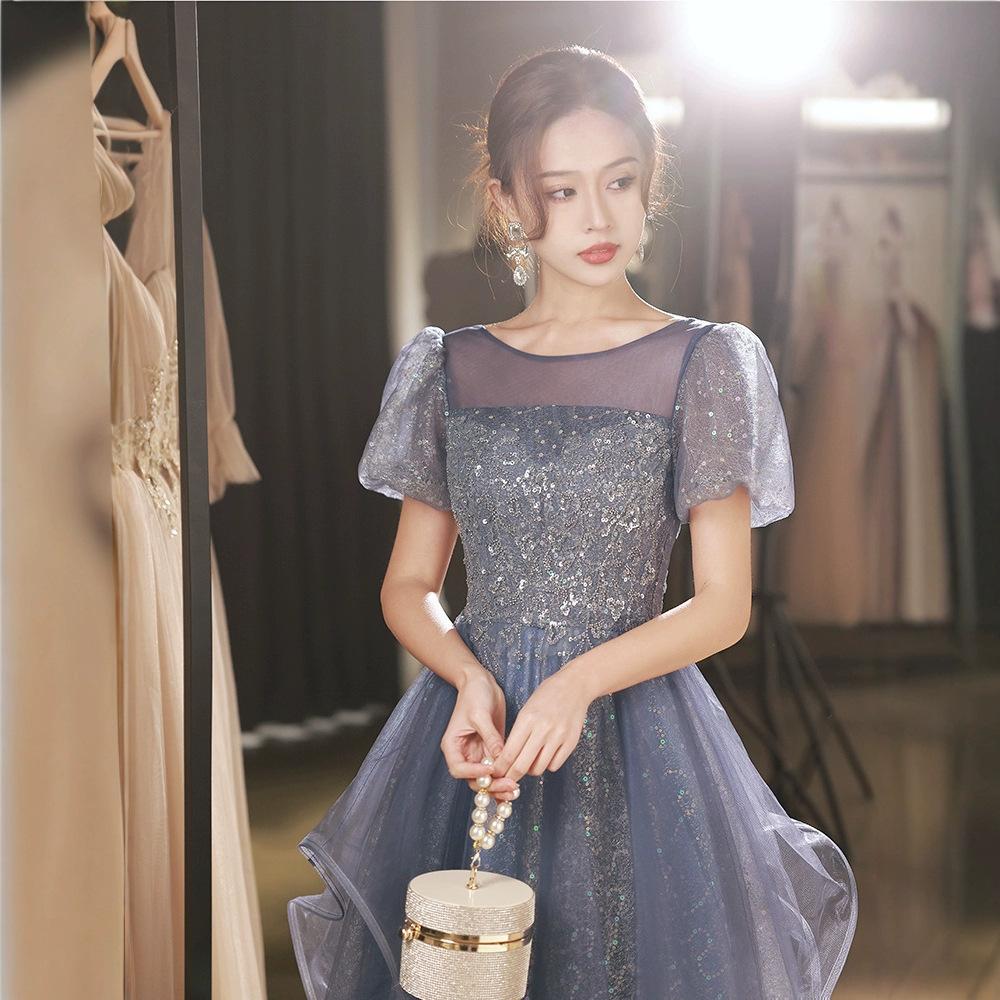 Abendkleid Kleid leichter Luxus Nische flüchtige Prinzessinnenkleid 1011 neu Sommer Bankett Temperament Französisch Jahrestreffen Abendkleid