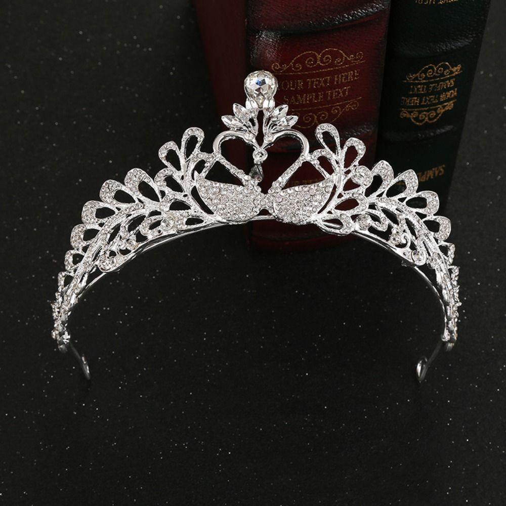 

Shiny Baroque Crown Metal Rhinestone Crown Luxury Princess Tiara Headband