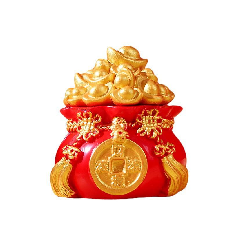 Harz Geldbörsen-Ornament Klassischer Chinesischer Stil Schreibtisch Auto Dekor Kleine Glückstasche Tischdekoration Reichtum Glücklich
