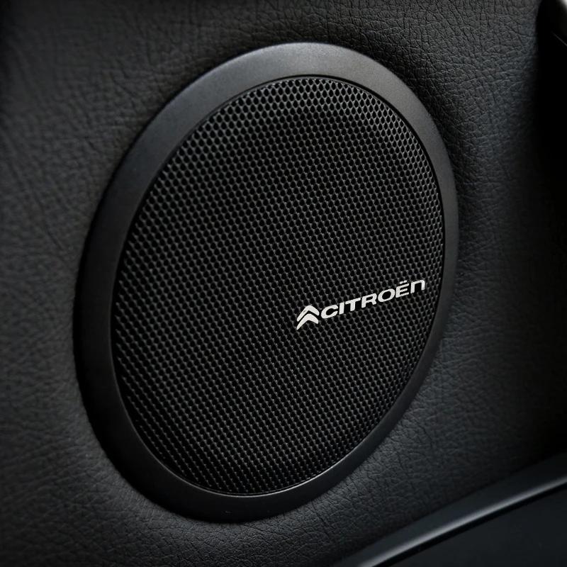 4/10Pcs 3D Aluminum Stereo Speaker Badge Emblem Stickers for Citroen C1 C2 C3 Grand C4 Picasso C4L VTS C-ELYSEE DS C5X Picasso