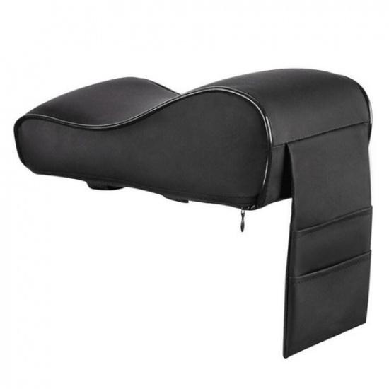 Car Central Armrest Box Cushion 1Pcs W/Storage Bag For Auto Center Console Black