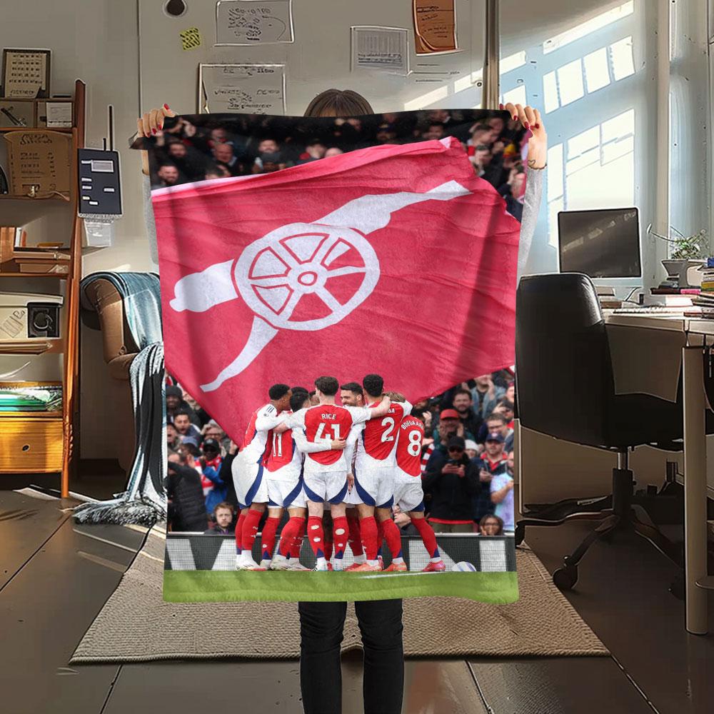 Arsenal Players Printed Flannel Blanket, soft throw for bedroom sofa, washable, fan merchandise, great gift.