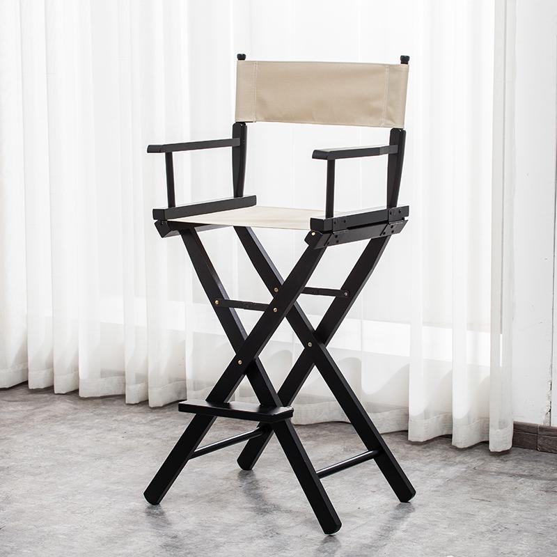 Skládací režisérské křeslo z masivního dřeva s plátěnou opěrkou - Barová stolička, Venkovní, Na líčení nebo Rybářské křeslo