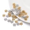 7mm Alloy Snowflake Spacer Gold Color Metal Beads Hole 1.2mm Handmade Women Jewelry Bracelets Diy Charm Supplies Wholesale