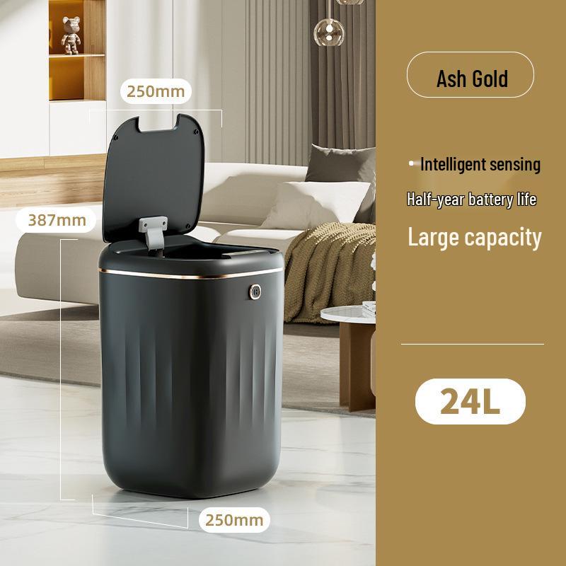 Smart Sensor Trash Can: Minimalist, Waterproof, Large Capacity for Bathroom
