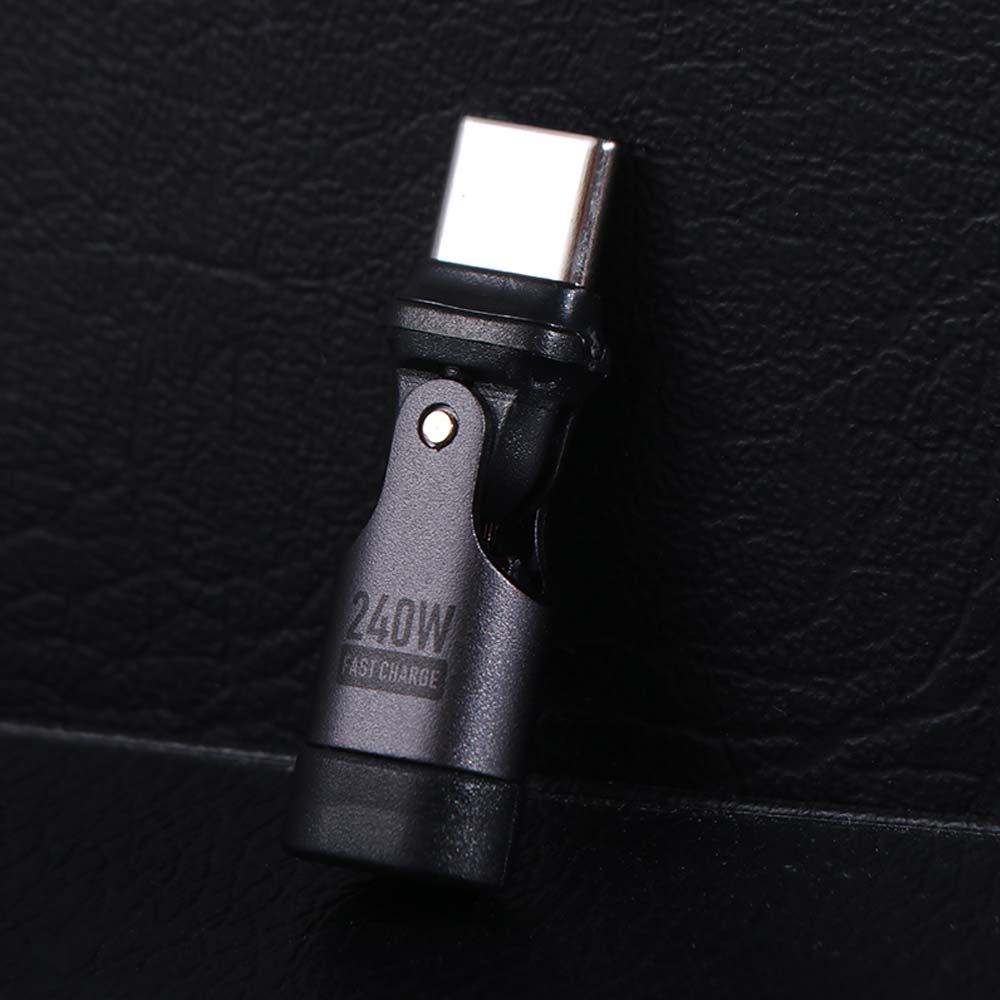 Adaptateur USB Type C à Transfert de Données Rapide Angle de 180 Degrés Convertisseur de Charge USB-C vers USB-C Adaptateur Femelle USB-A Flexible 240W