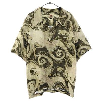 JAPANESE CLASSIC SCRIPT Overall Handle Short Sleeve Aloha Shirt M Men's Used
