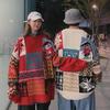 Women's Contrast Stitching Sweater - Winter Thick, Loose Fit, Japanese Trendy Brand, Versatile, Round Neck Casual Knit Jacket