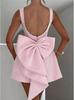 Pearl Bow A-line Backless Summer Dress for Women