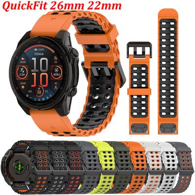 QuickFit Silikon Uhrenarmband für Garmin Fenix 8 PRO 8x 8 E 7 7X/Forerunner 970/Epix Pro/Enduro 3 Tactix 8 26mm 22mm Sportarmband