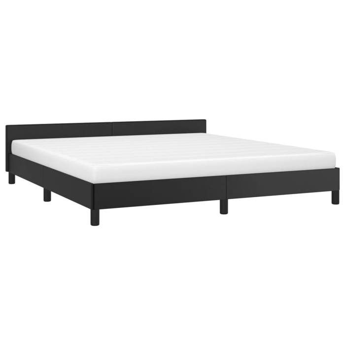VidaXL Bed Frames with Headboard Slat Base Upholstered Bed Slat Frame Double Bed Adult Bedroom Interior Black 347507