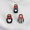 3/4Pcs Personalized  Nesting Doll Shaped Brooch Clip Creative Cartoon Commemorative Metal Jewelry Accessory Badge