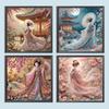 Japanese Geisha Beauty Full DIY 5D Round Drill Diamond Painting Gem Art 40*40cm for Adults/Beginners Gift Idea Home Wall Decor