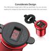 Red 12V Dual USB 4.2A Car Cigarette Lighter Charger Socket LED Digital Voltmeter