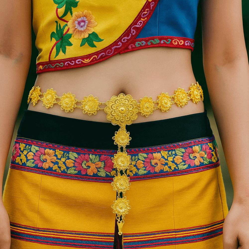 Metal Ethnic Style Belt Silver Gold Belt Traditional Dance Dress Belt Chains Party Decoration