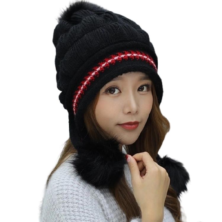 Soft Textured Ear Warmer Hat Triple Pompoms Accents For Women Stylish Winter Outfits Daily Activities