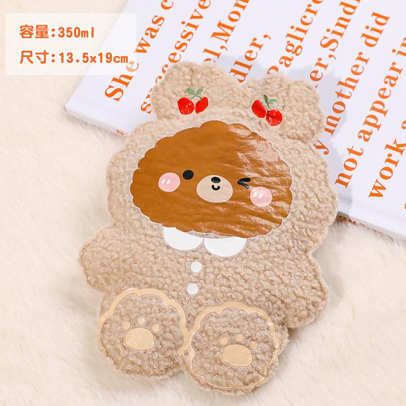 Cartoon Plush Bear Water Bottle Water Filling Teddy Velvet Small Portable Student Hand Warmer Cute Warm Water Bag
