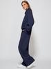 2025 Women's Oversized Half-Zip Sweatshirt and Wide-Leg Pants Set for Autumn/Winter