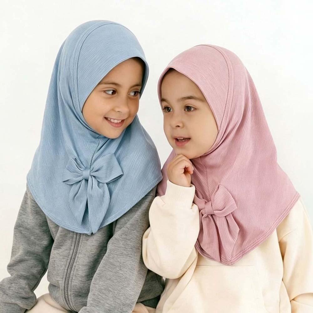 Elastic Chin Support Kids Instant Hijab Breathable Ethnic Style Turban Traveling Abroad Essentials