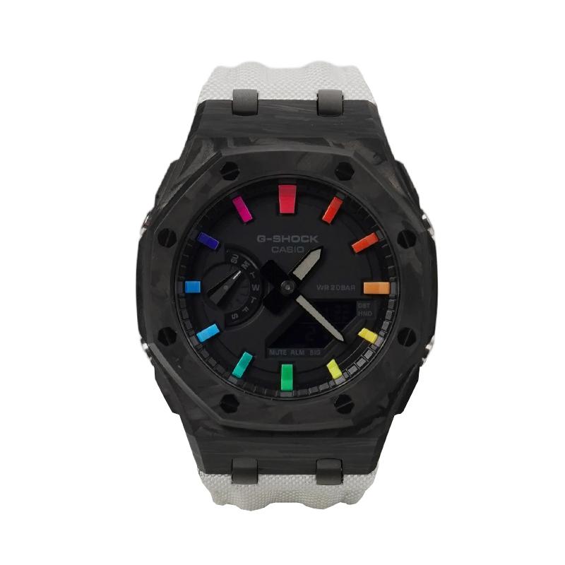 Casio Customized Watch Modified Series Waterproof Luminous Quartz Canvas Strap Same Style for Men and Women Black Dial GA-2100-1A1