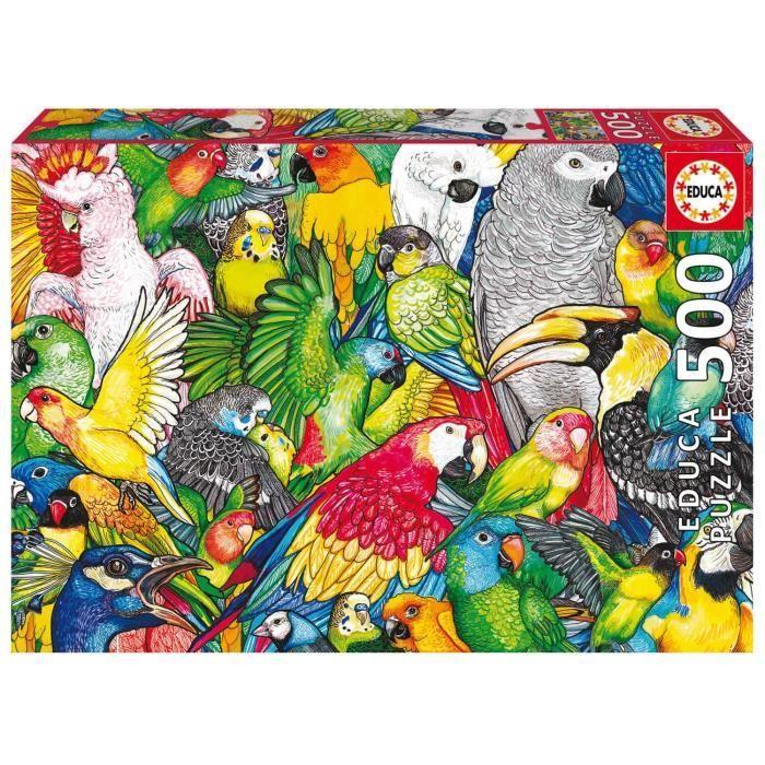 500-piece Puzzle - Educa - Parrots - Animals - Adult - White