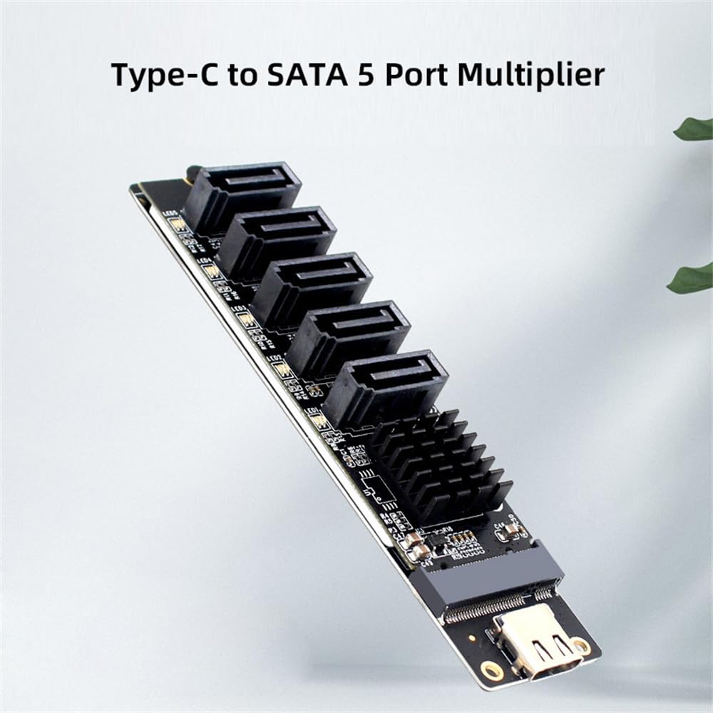 Cablecc 10Gbps auf 6Gbps NGFF Key SATA Adapter Konverter PM Port Multiplikator Wahlschalter JMB575 JMS580 USB-C 5-Port Type-C B+M