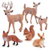 Hand-painted Simulation Of Animal Reindeer Squirrel Red Fox Model Set For Collectors