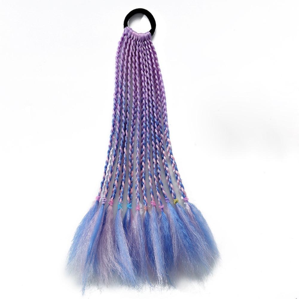 1 pièce Tresses colorées élastiques Filles Perruques Queue de cheval Nouvelles Tresses pour enfants