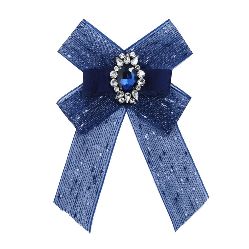 

Women Girls Elegant Refined Brooches Bowknot Rhinestone Corsage blue #1
