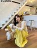 Romantic French V-Neck Vest Dress for Women, Trendy Thai Hainan Sanya Beach Summer Vacation Style Maxi Dress