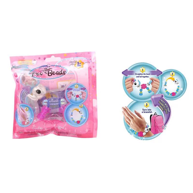Cuentas Mágicas para Mascotas Pulseras de Amuletos de Animales Diy Pulsera de Mascota Transformable Creativa Juguete Lindo Coleccionable Regalo Para Niñas