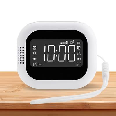 Vibration Alarm Clock Digital FM Radio Rechargeable Electronic Clock LED Display  Strong -up Artifact
