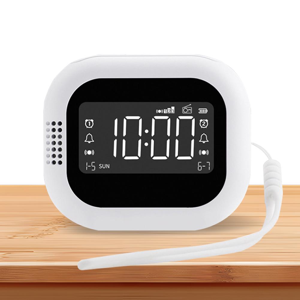 Vibration Alarm Clock Digital FM Radio Rechargeable Electronic Clock LED Display Strong -up Artifact
