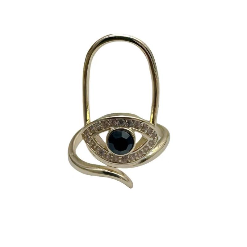 

Gothic Style Copper Alloy Nail Ring With Intricate Eyelash Detailing For Halloween Costume Fashion Accessories