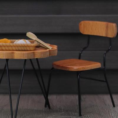 1:12 Miniature Wooden Chair Handcraft Gift Home Micro Landscape Dollhouse Decoration Interior