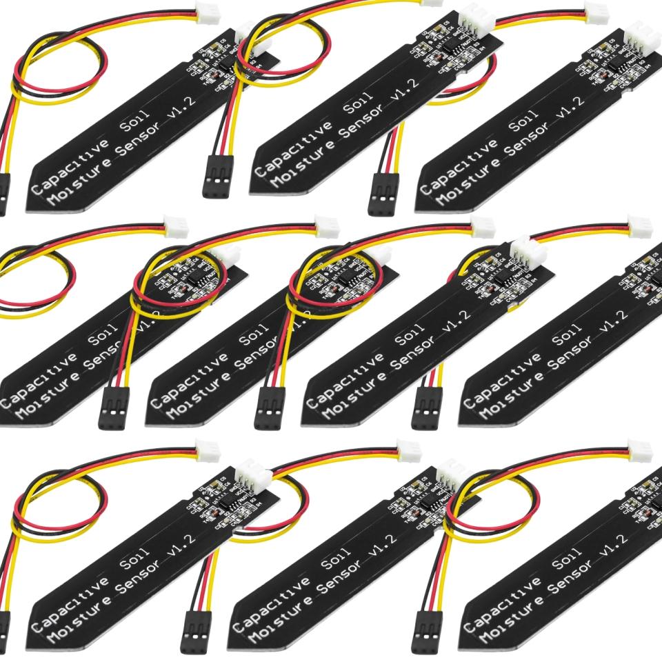 1-10PCS Capacitive Soil Moisture Sensor Module Wide Voltage 3.3V Corrosion Resistant W/ Gravity for Arduino Soil Moisture Sensor