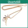 Fashion Jewelry Angel Wing Necklace Floral Alloy Pendant Elegant Gift For Women Anniversary