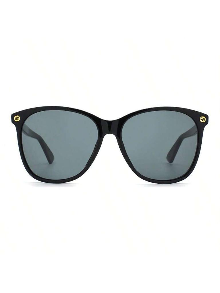 Gucci Women's GG0024S-001 Round Black Sunglasses with Grey Lenses