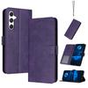Applicable to Samsung S26 mobile phone leather case A57 solid color calf pattern insert card wallet bracket protective case A05S