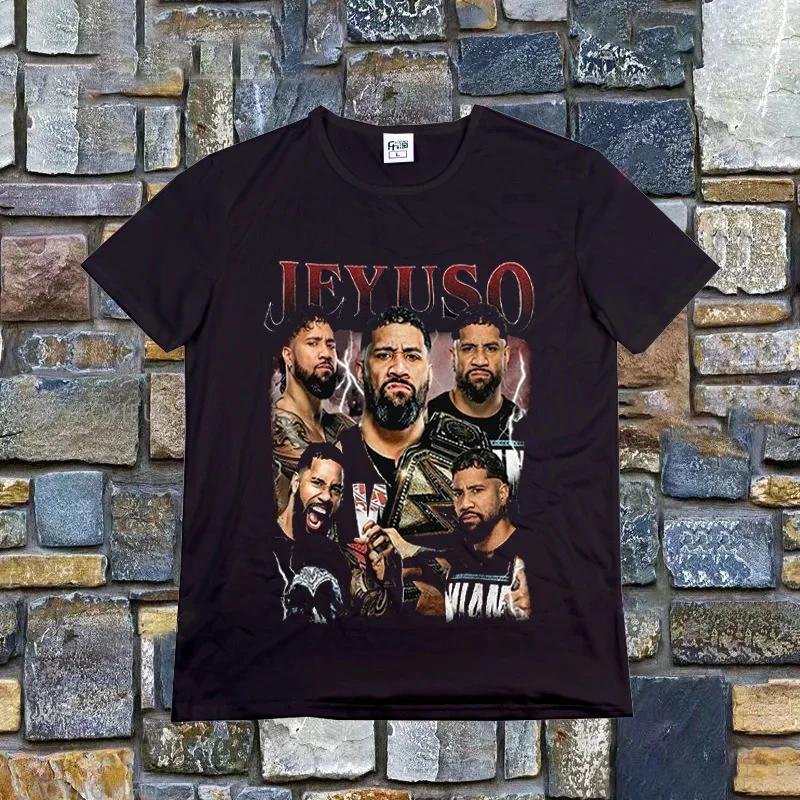 Retro Tričko Jey Uso Yeet Vtipné citáty Wresting Lovers Grafické tričko Měkké Unisex Tričko s výstřihem do O Letní tričko Módní topy