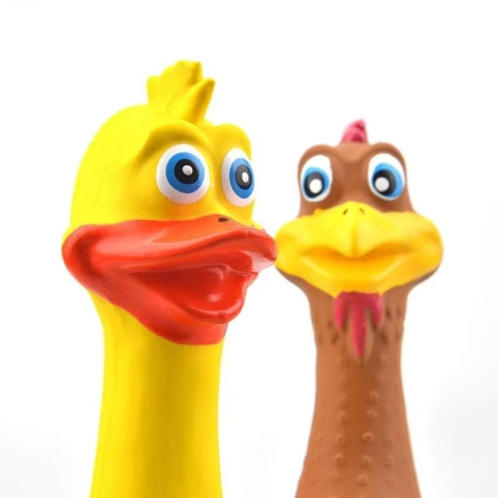 Yellow Rubber Dog Chew Toy Bite Resistant Squeaky Dog Toy Interactive Dog Toy  Pet Entertainment