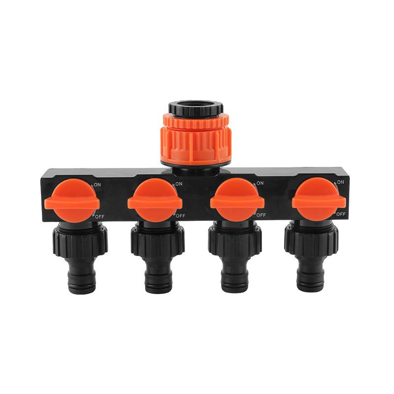 Garden Hose Pipe Splitter 4-Way Faucet Diverter Tap Hose Connector Splitter Four Independent Switches For Home Lawn Irrigation