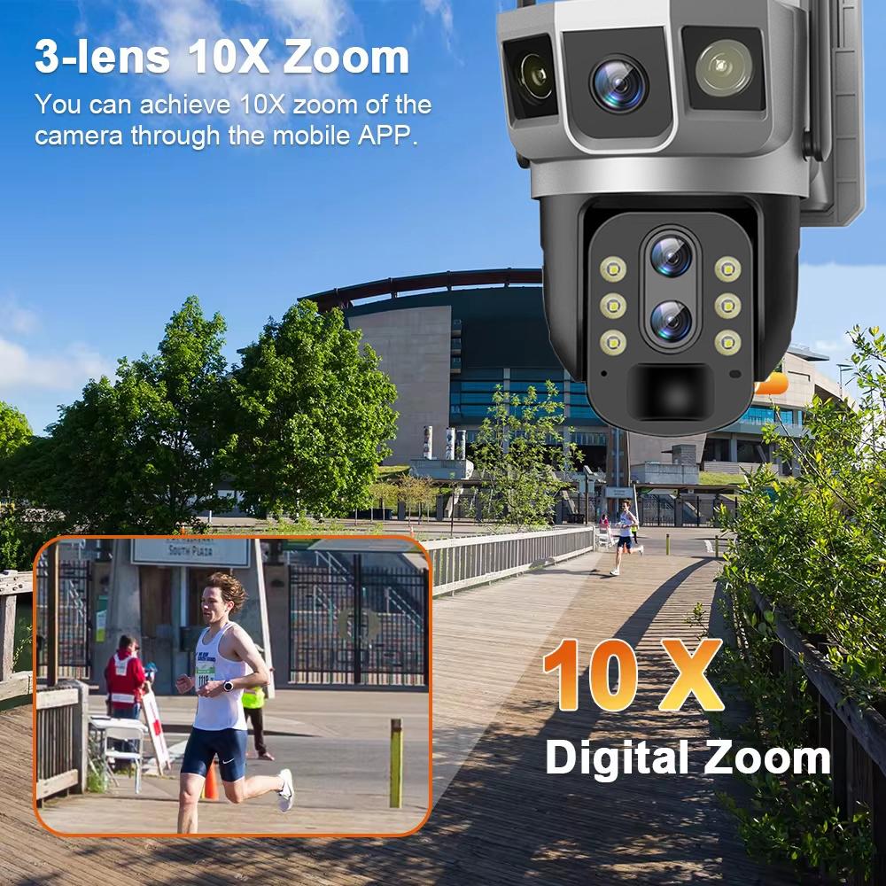 WIFI/4G Solar-powered Surveillance Camera, High-definition Lens PIR Sensor, Night Vision Waterproof IP Camera, CCTV Security Monitor