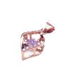 Purple Gold Inlaid Zircon Smart Shiny Pendant Rose Gold Plated Necklace Simple Fashion Jewelry Women'S