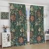 William Morris Flower Blackout Window Curtains   Bohemia Floral Vintage Window Drapes   for Living Room Bedroom 21(W)*45(L) 2 Pane
