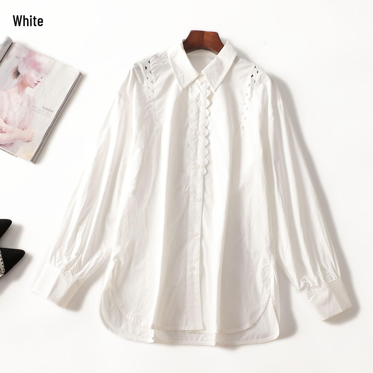 

246834 Autumn Long Sleeve Mid-Length Women s Shirt Extra Large белый